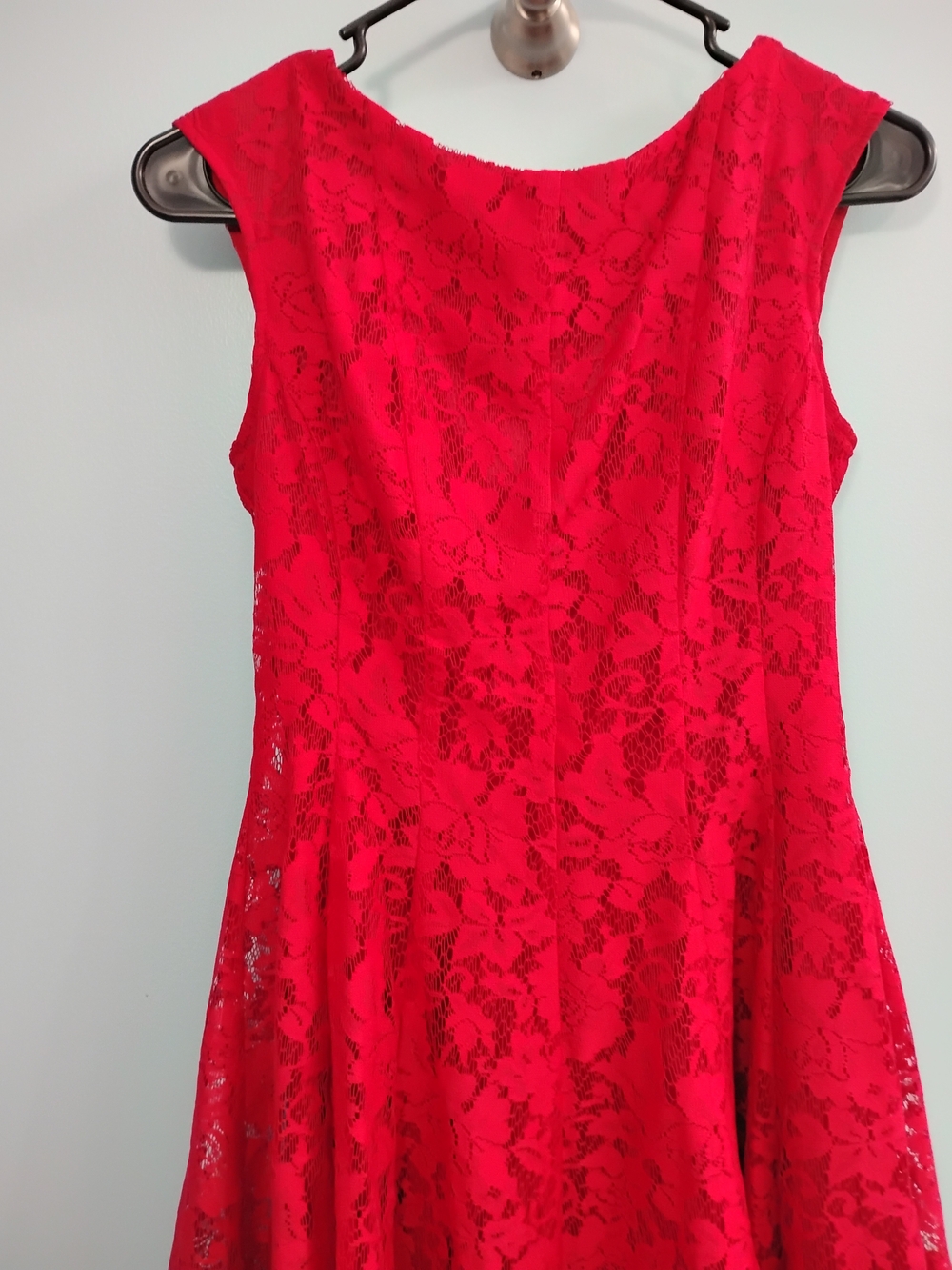 Danny & Nicole Red Lace Midi Dress Size 2P